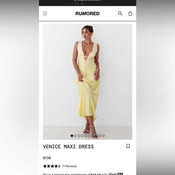 Rumored Dresses & Skirts - RUMORED Yellow Venice Maxi Dress